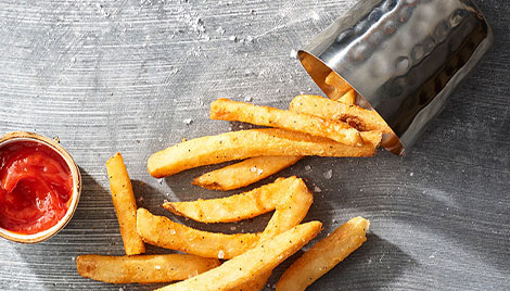 Hammered Fry Cups with fries in it